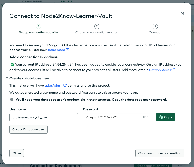 Connection Security Wizard