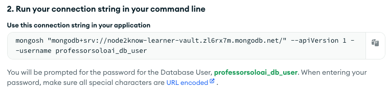 MongoDB Shell (mongosh) connection string