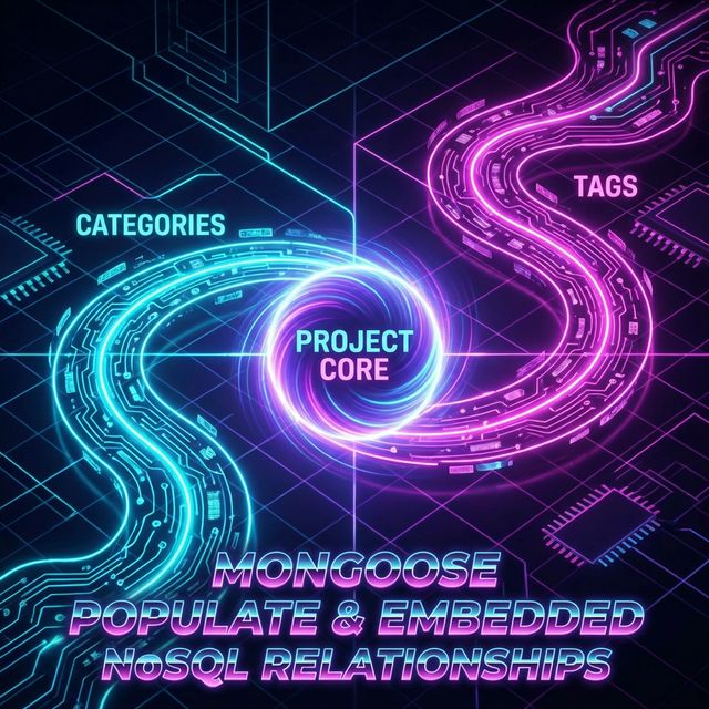 Merging streams of Categories and Tags data into a central Project Core utilizing Mongoose Populate